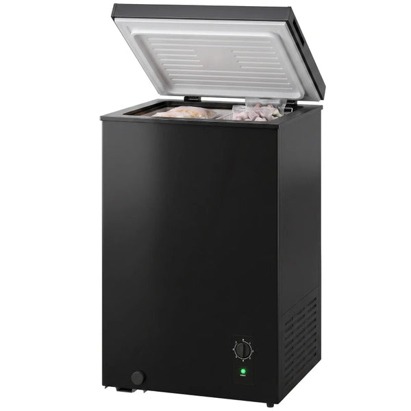 3.5 Cu. Ft. Chest Freezer with Adjustable Temperature Control & Storage Basket - Gray or Black