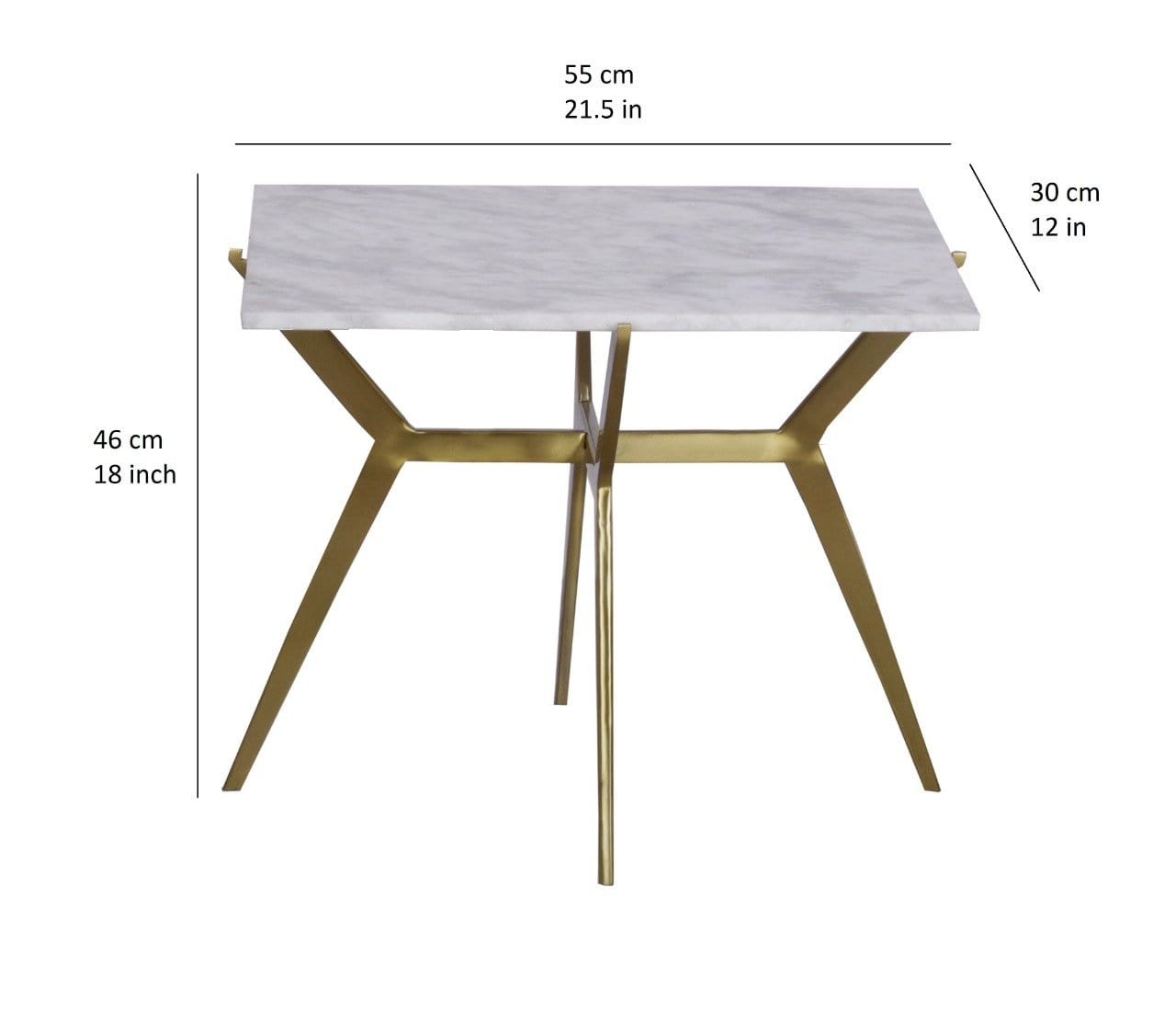 Sevi Rectangular Marble Side Table 