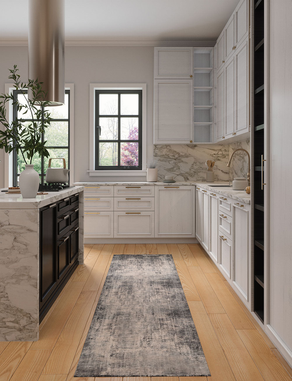 Willow Dark Grey White Rug 