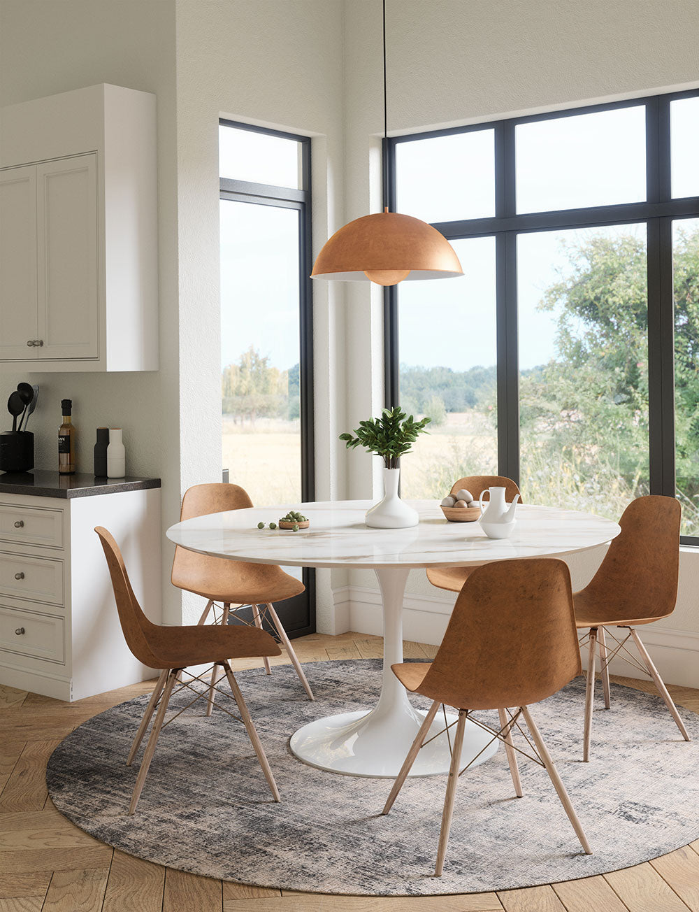 Willow Dark Grey White Rug 