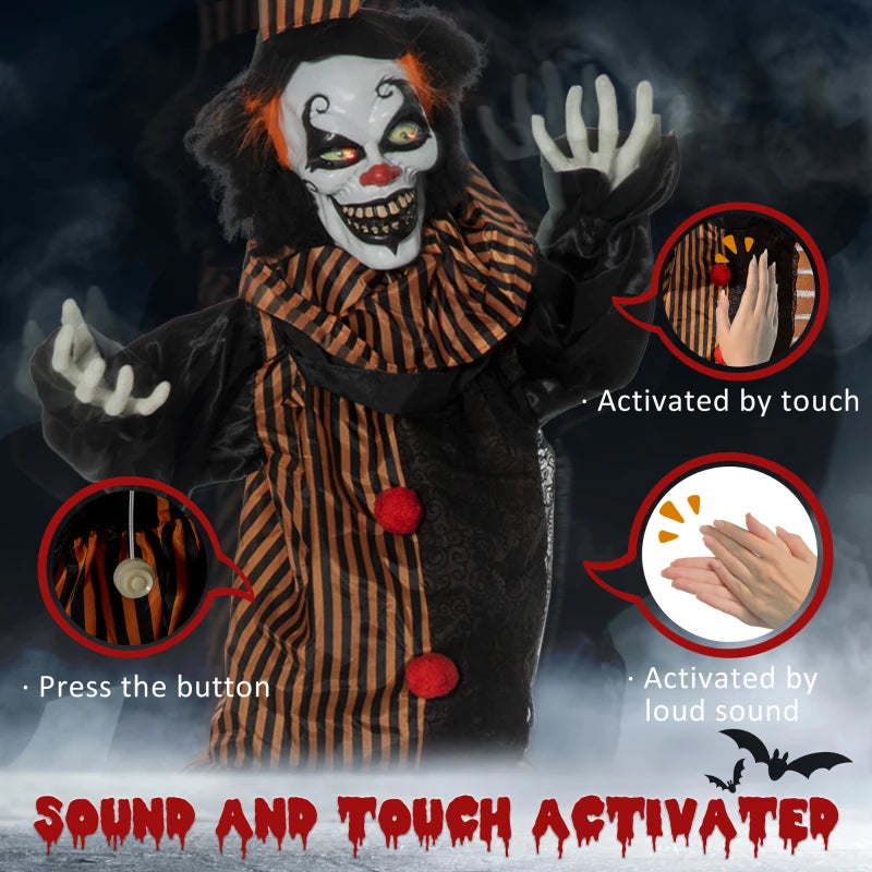 HOMCOM 6.4' Life-Size Winged Grim Reaper – Animated Halloween Decoration, Light-Up Eyes 