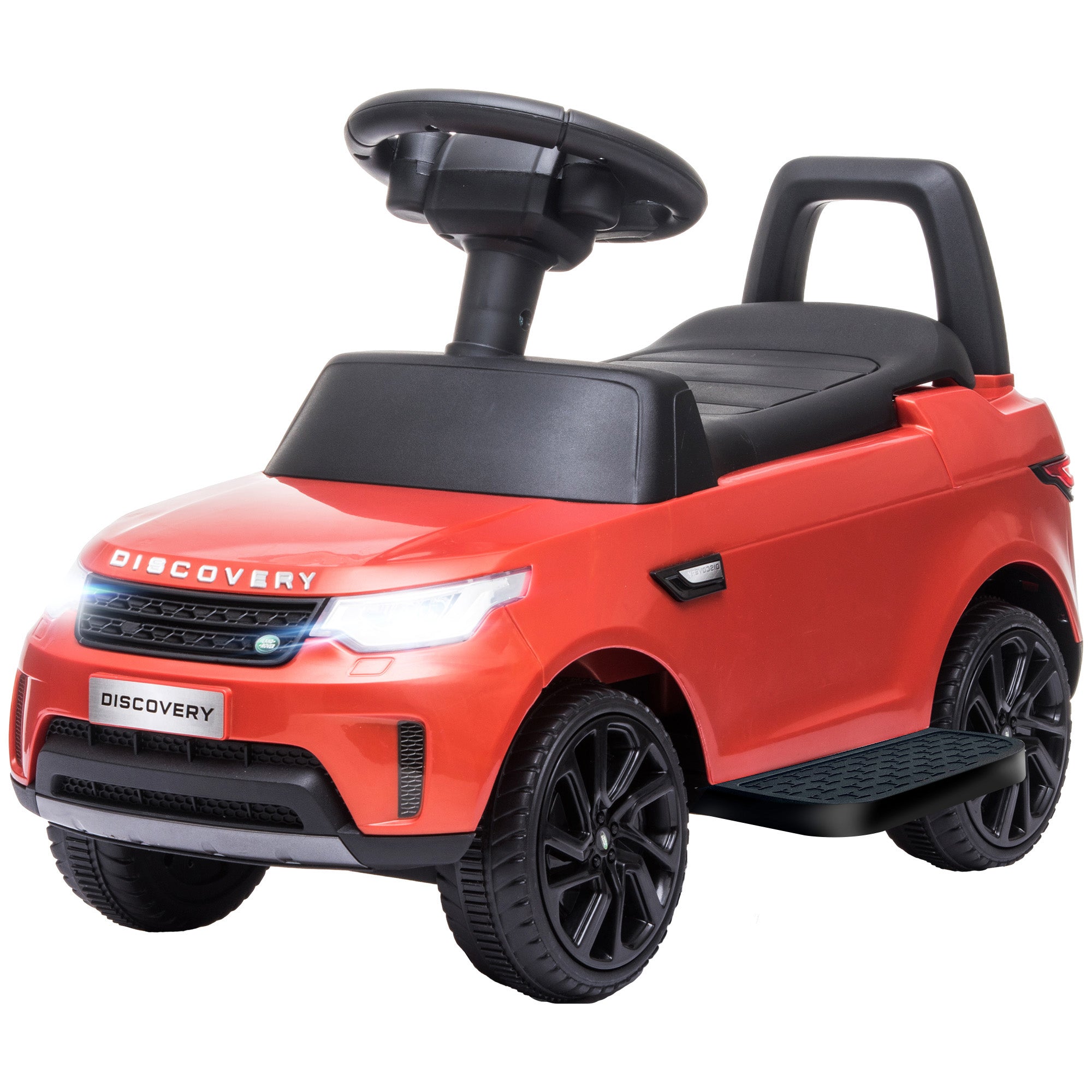 Qaba 2 in 1 6V Land Rover Licensed Electric Car for Kids, Sliding Car with Music Horn Headlights, for 18-60 Months Red 