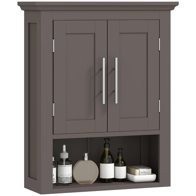 Bathroom Wall Cabinet, Medicine Cabinet, Toilet Storage Cabinet with Shelf for Living Room and Entryway, Brown