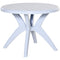 Outsunny Round Patio Dining Table with Umbrella Hole Outdoor Bistro Table for Garden Lawn Backyard White