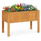 Wood Raised Garden Bed Elevated Planter Box with Bed Liner and Drainage Holes for Vegetables Flowers Herbs-Orange