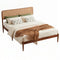 Wooden Boho Rattan Bed Frame with Acacia Wood Construction & Slat Support – Twin, Full & Queen Sizes