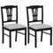 Wooden Dining Chairs Set of 2 Upholstered Kitchen Chairs with Solid Rubber Wood Frame-Gray