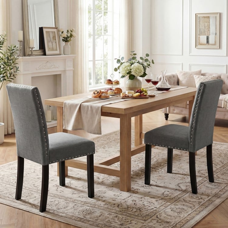 Wooden Dining Chairs Set of 2 with Bent Wood Legs