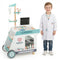 Wooden Doctor Playset for Kids Pretend Play Doctor Kit with Cart Gift for Toddlers Boys Girls Aged 3+-Green