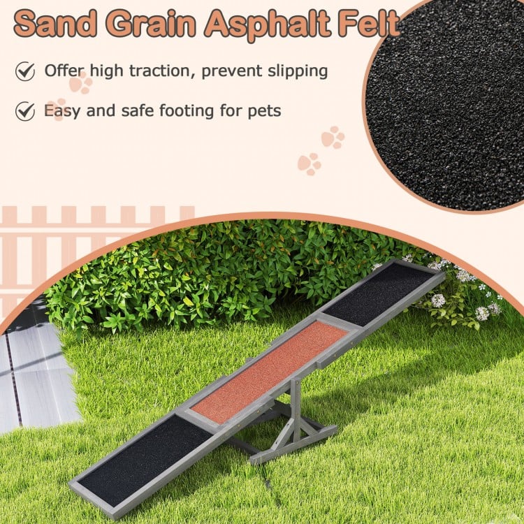 Wooden Dog Agility Seesaw Dog Outdoor Run Game Toy for Obstacle Courses-Gray