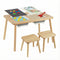 Wooden Kids Activity Table Set with 2 Foldable Storage Bins