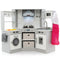 Wooden Kids Play Kitchen Playset with Realistic Lights and Sounds-Gray