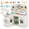 Wooden Kids Play Kitchen with Lights & Sounds, Stove, Microwave & Sink – White | Ages 3+