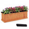 Wooden Raised Garden Bed with Drainage Holes and Liner Solid Fir Wood Planter Box-L