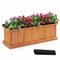 Wooden Raised Garden Bed with Drainage Holes and Liner Solid Fir Wood Planter Box-M