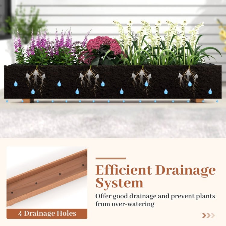 Wooden Raised Garden Bed with Drainage Holes for Vegetable Flower Herb Succulent