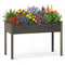 Wooden Raised Vegetable Garden Bed Elevated Grow Vegetable Planter-Gray