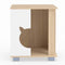 Wooden Semi-enclosed Cat Condo with Kitty Head-shaped Entry and Metal Legs-Natural