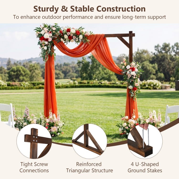 Wooden Wedding Arch Solid Wood Arbor Backdrop Stand for Wedding Ceremony-Square