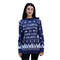 Work-Life Balance Christmas Sweater – Bold Blue Ugly Holiday Pullover with Snowflakes, Trees & Unisex Relaxed Fit