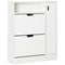 HOMCOM Contemporary Shoe Haven: 12-Pair Storage Cabinet with 2 Flip Drawers, Shelf, Open Umbrella Compartment