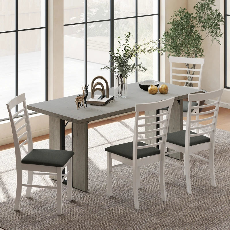 Industrial Kitchen Table for 8, 71" Rectangular Dining Table with Thick Tabletop for Dining Room, Grey Wood Finish