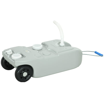 Outsunny RV Portable Waste Tank 10.6 Gallon Black Grey Water Storage with Wheels Handles for Camping 