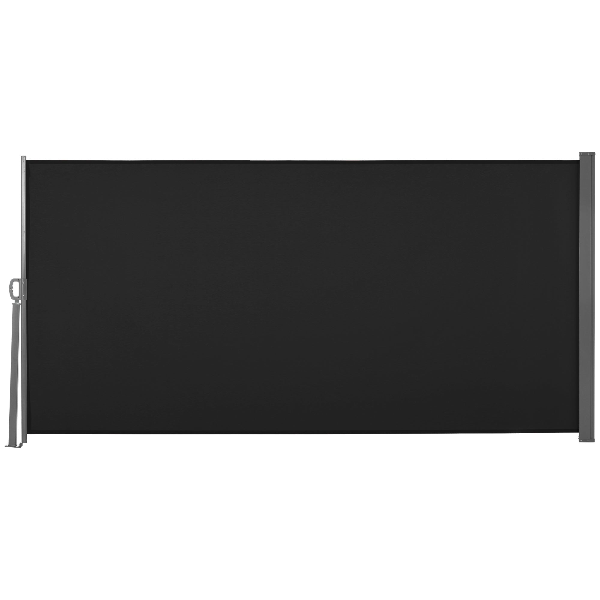 Outsunny Retractable Side Awning 118" x 63" UV Wind Resistant Outdoor Privacy Screen Folding Patio Black 