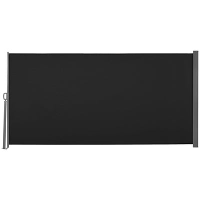 Outsunny Retractable Side Awning 118" x 63" UV Wind Resistant Outdoor Privacy Screen Folding Patio Black 