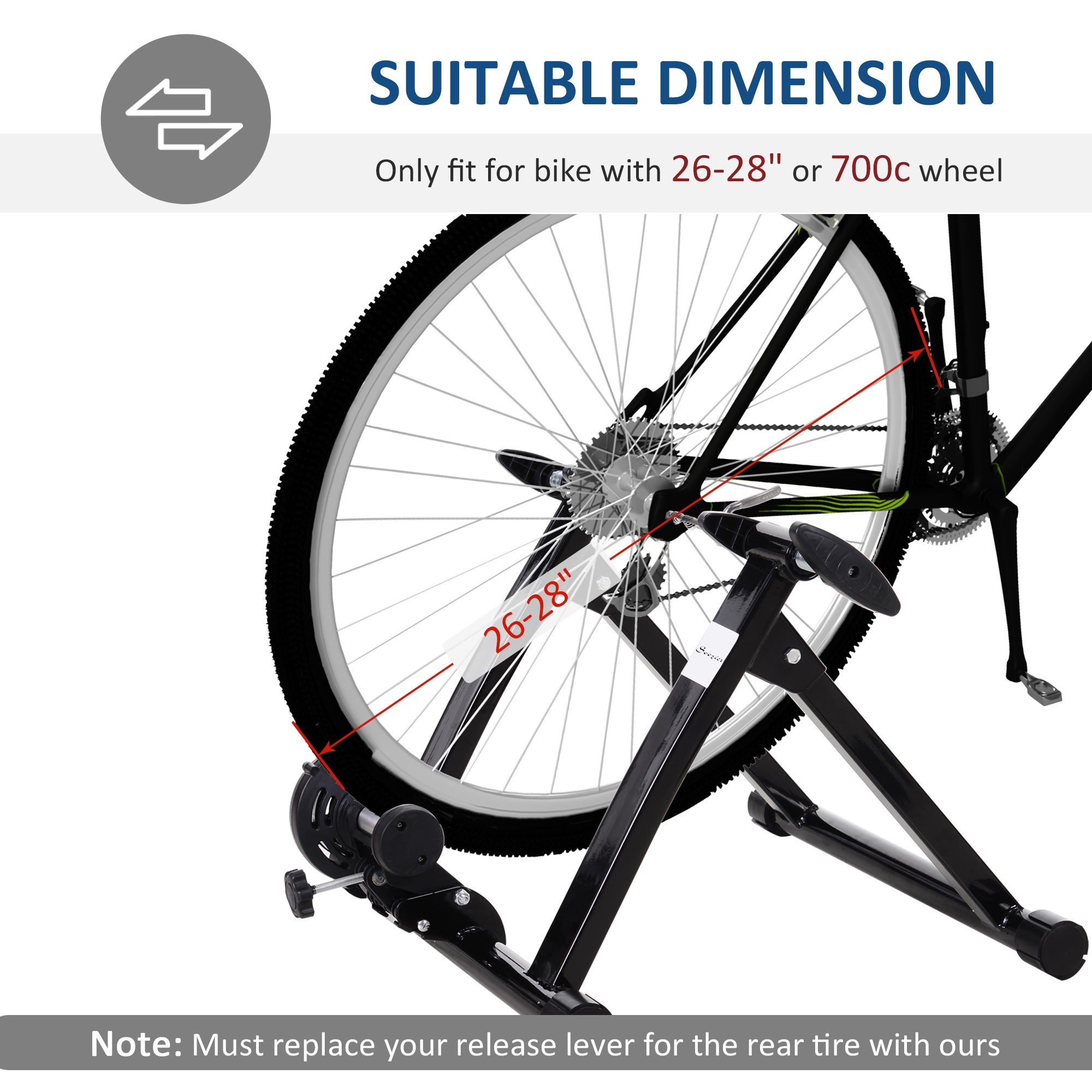 Soozier Magnetic Bike Trainer: Foldable Indoor Bicycle Exercise Stand with Steel Frame for Home Gym, Black 