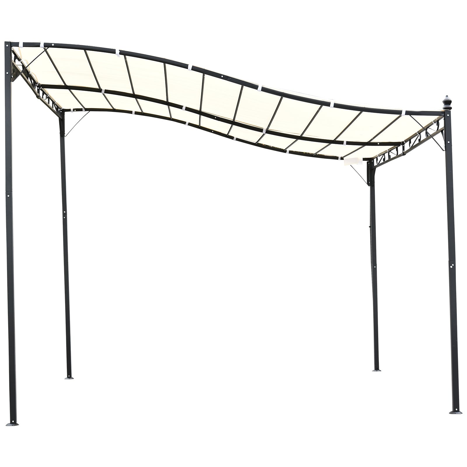 Outsunny 10 x 10ft Outdoor Pergola, UV-Blocking Canopy with Adjustable Height Frame for Garden & Patio, Cream White 