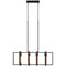 Farmhouse Kitchen Island Lighting, Linear Pendant Light with 4 Rotatable Frames and Adjustable Height, Walnut