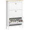 Narrow Shoe Cabinet with 3 Flip Drawers, Adjustable Shelves for Entryway, Holds 15-21 Pairs, White