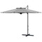 Outsunny Sunshade Sanctuary: 10FT Offset Cantilever Umbrella with 360° Rotating Aluminum Frame, Crank Lift 8 Ribs Cross Base Grey