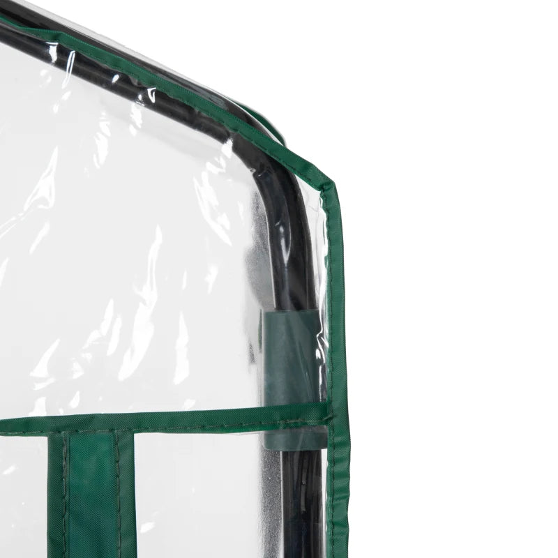 Portable Greenhouse with 4 Tier Shelves Outdoor Hot House, Steel Frame, PVC Cover, 28" x 20" x 63", Transparent