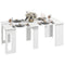 HOMCOM Compact Folding Dining Table Extendable Space Saver Kitchen Furniture Seats 6 White