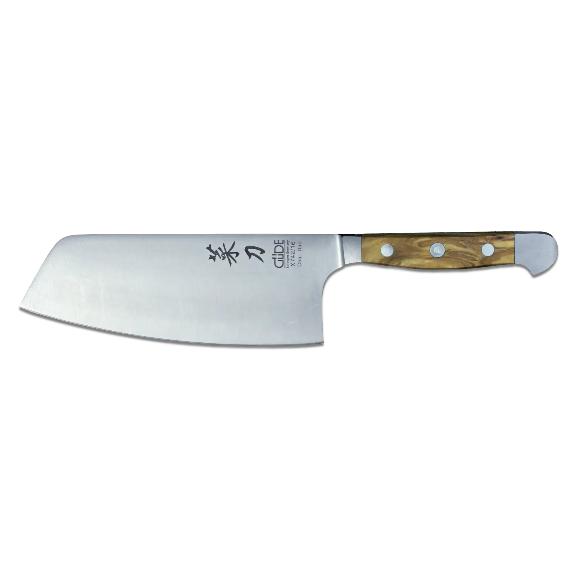 ALPHA OLIVE | Chai Dao Chinese Chef Knife 6 1/2" Blade | Forged Steel/Olive Wood Handle 