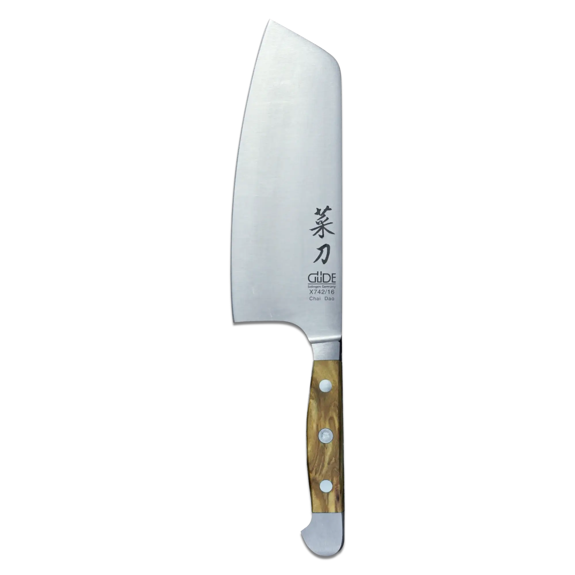 ALPHA OLIVE | Chai Dao Chinese Chef Knife 6 1/2" Blade | Forged Steel/Olive Wood Handle 