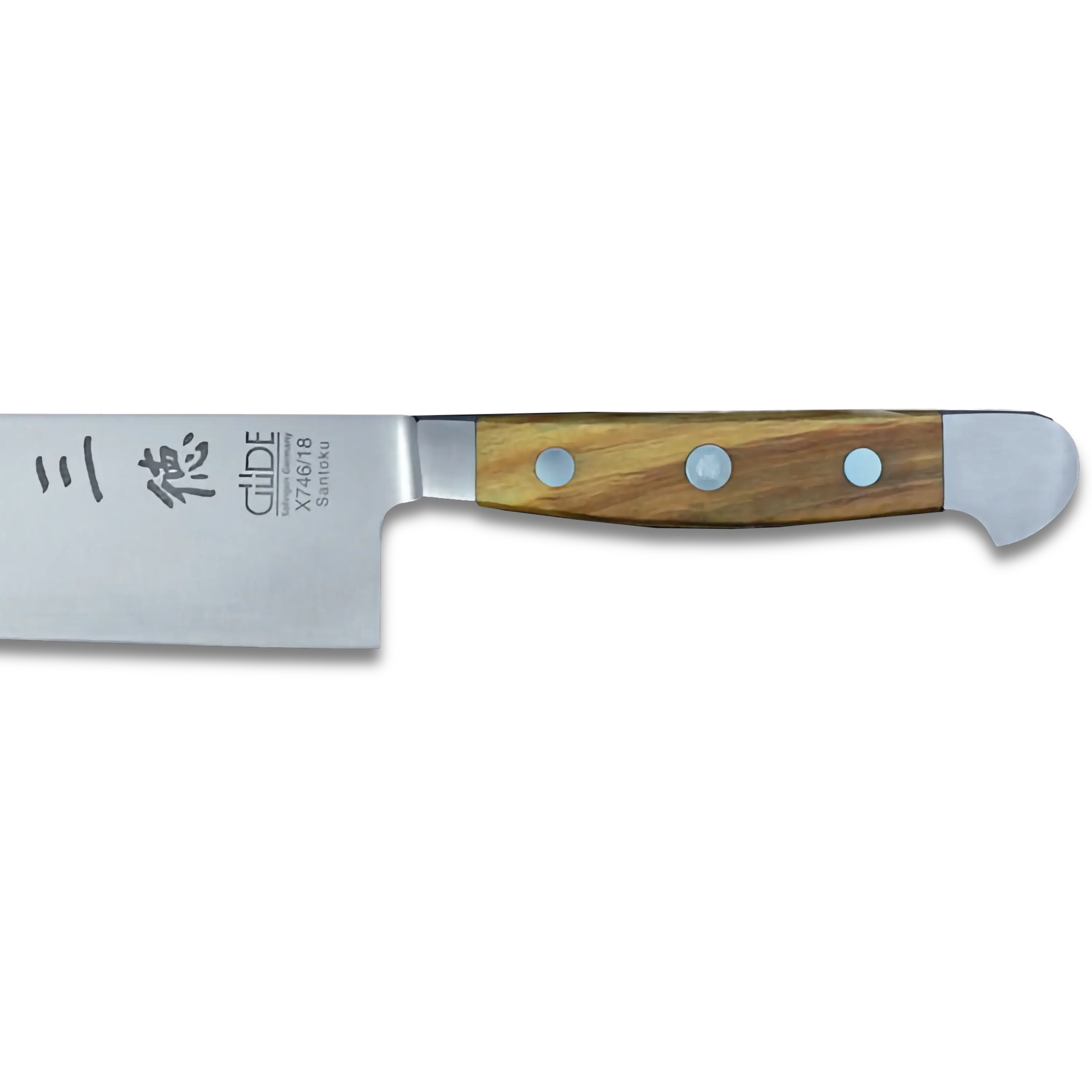 ALPHA OLIVE | Santoku Knife Smooth Blade 7 inch | Forged Steel / Olive wood handle 