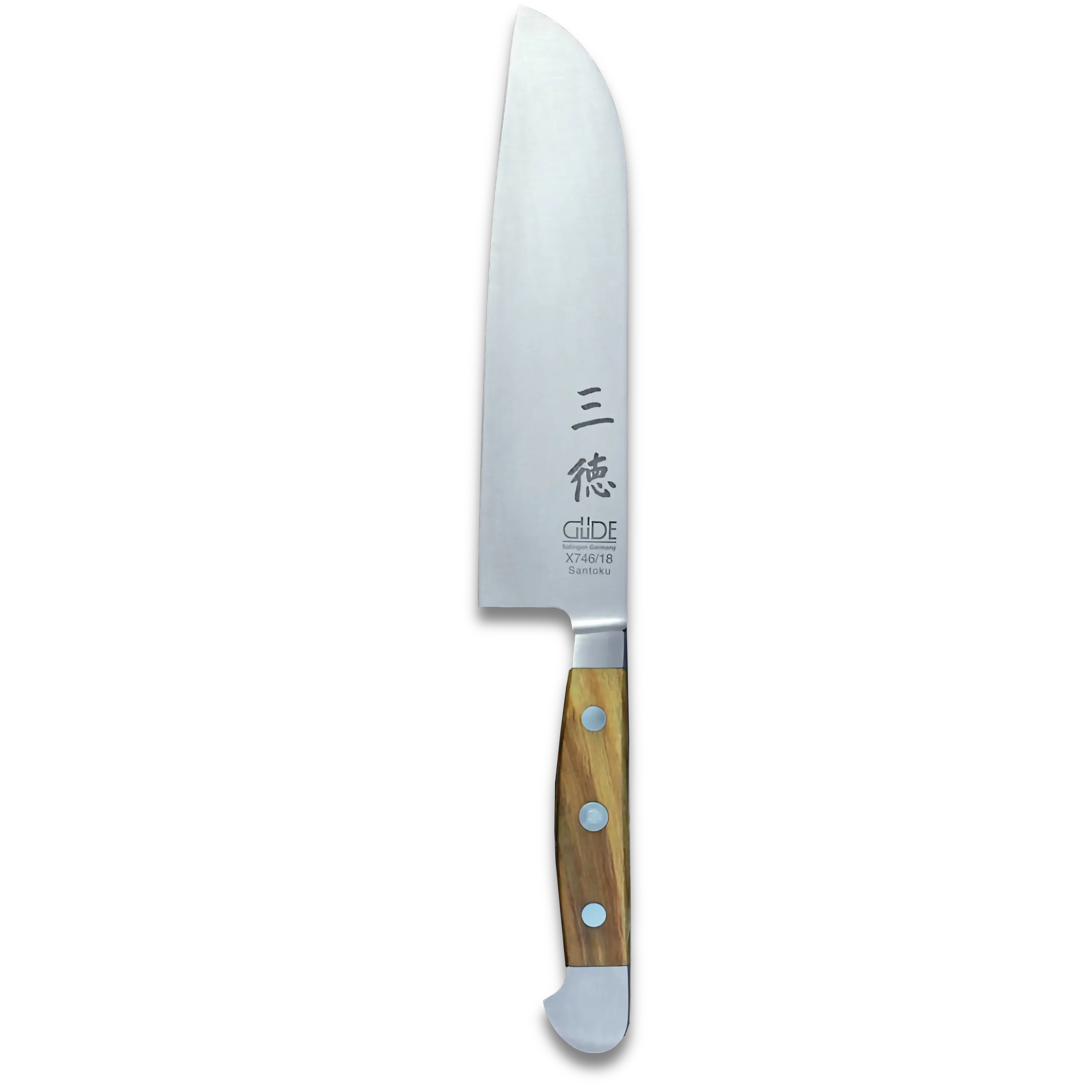 ALPHA OLIVE | Santoku Knife Smooth Blade 7 inch | Forged Steel / Olive wood handle 