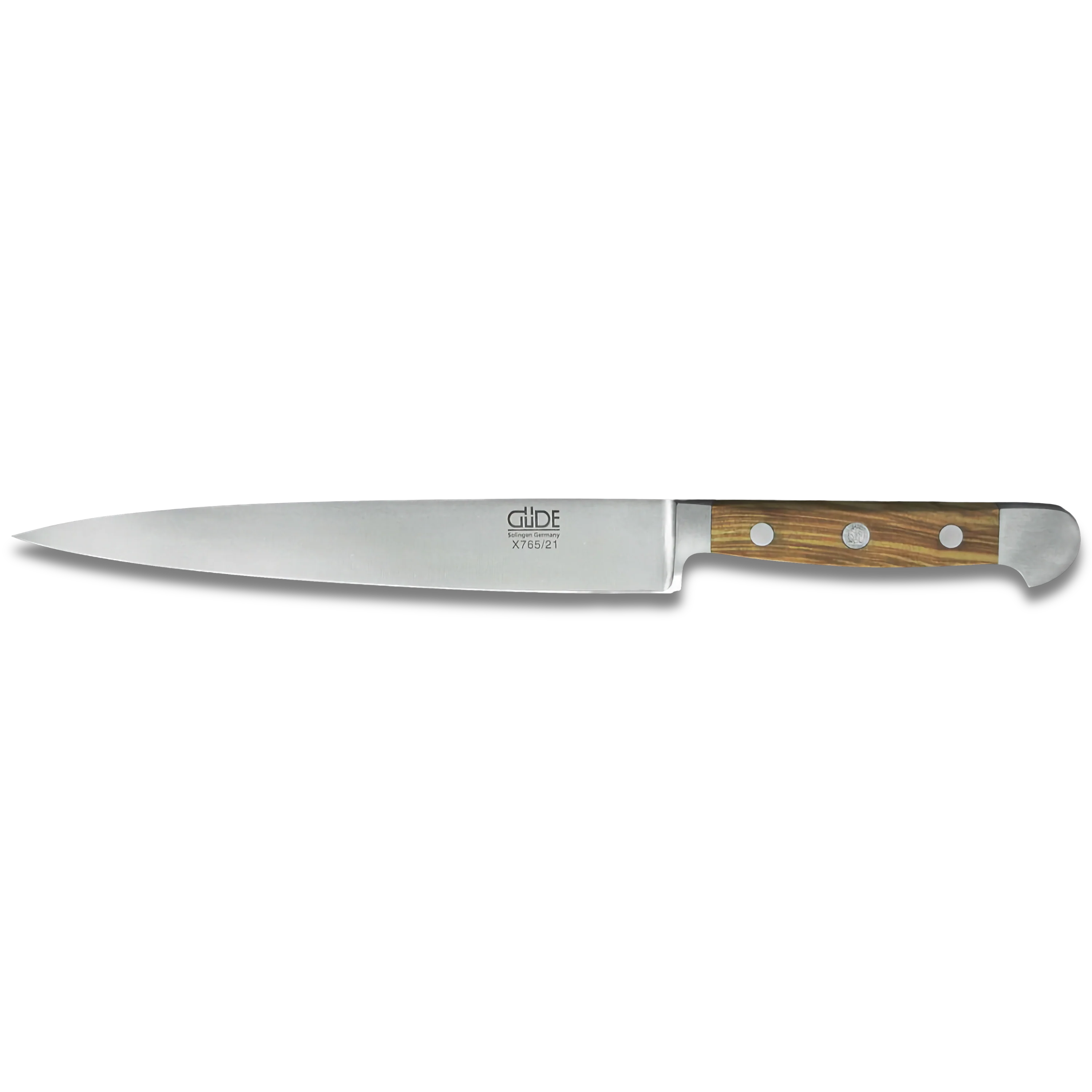 ALPHA OLIVE | Slicing / HAM Knife 8" | Forged Steel / Olive wood handle 