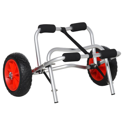Soozier Kayak Cart Boat Canoe Trolley Carrier Dolly Transport No-Flat Wheels Silver 