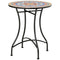 Outsunny Mosaic Patio Table, Round Coffee Table with Metal Frame, Garden Furniture for Outdoor, Poolside, Red