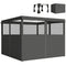 Gazebo Curtains, 10' x 10' Universal Replacement Privacy Curtain, 4-Panels Sidewall with Roll up Mesh Windows, Dark Grey