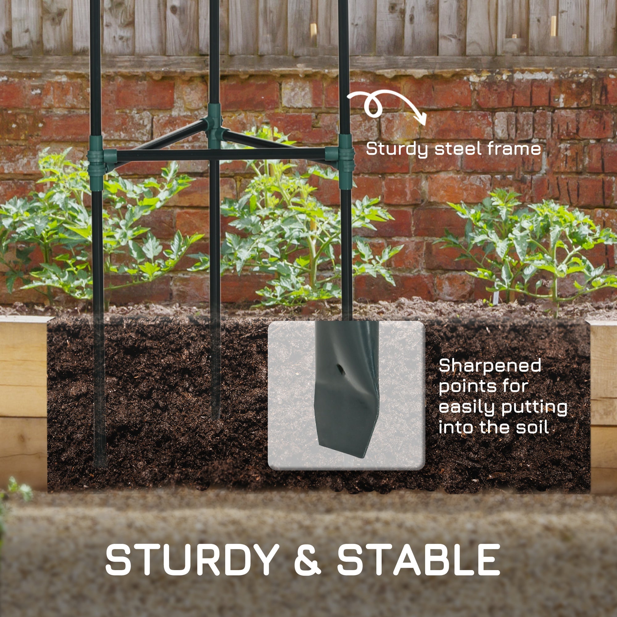Outsunny 3 Pack Tomato Cage Set, DIY Tomato Plant Support Trellis, Tomato Trellisfor Climbing Vegetables, Flowers and Fruits, Dark Green 