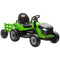 Qaba 12V Kids Ride On Tractor with Trailor, Remote Control, Music, Lights, Shifter, for Kids Ages 3-8 Years, Green