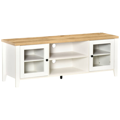 HOMCOM Wooden Entertainment Ensemble: TV Stand for 60" Screens, Console with Storage Doors for Living Room, Bedroom 