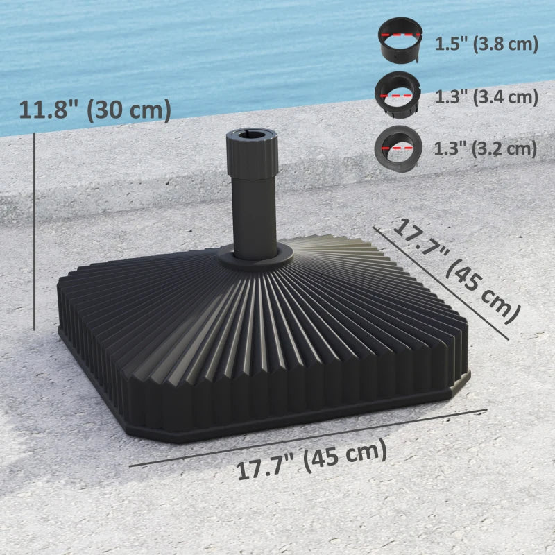 Patio Umbrella Base Umbrella Stand, Heavy Duty Outdoor Umbrella Stand Base 17.7" L x 17.7" W x 11.8" H Black