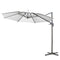 Outsunny Offset Patio Umbrella: 10ft Cantilever Sun Shade Cross Base 361° Rotation White Poles