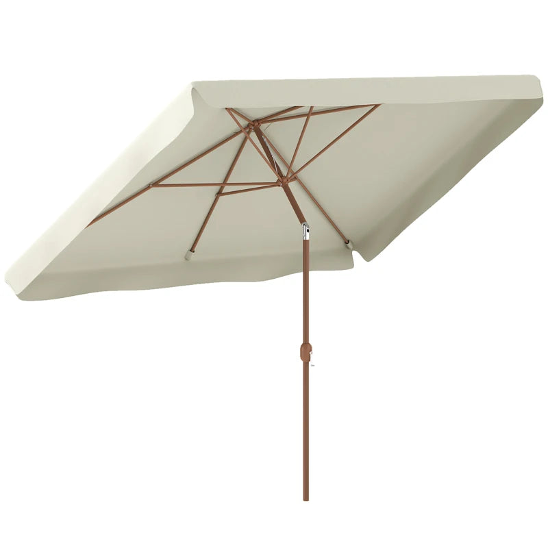 Patio Umbrella 118.1" x 78.7" Outdoor Parasol UV50+ Protection in Beige